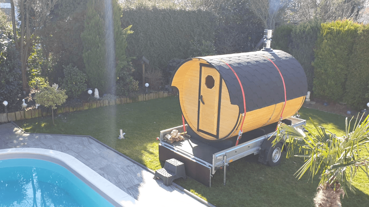 mobile Sauna mieten in Nordrhein-Westfalen l Fass Sauna Langenfeld - Hauptbild