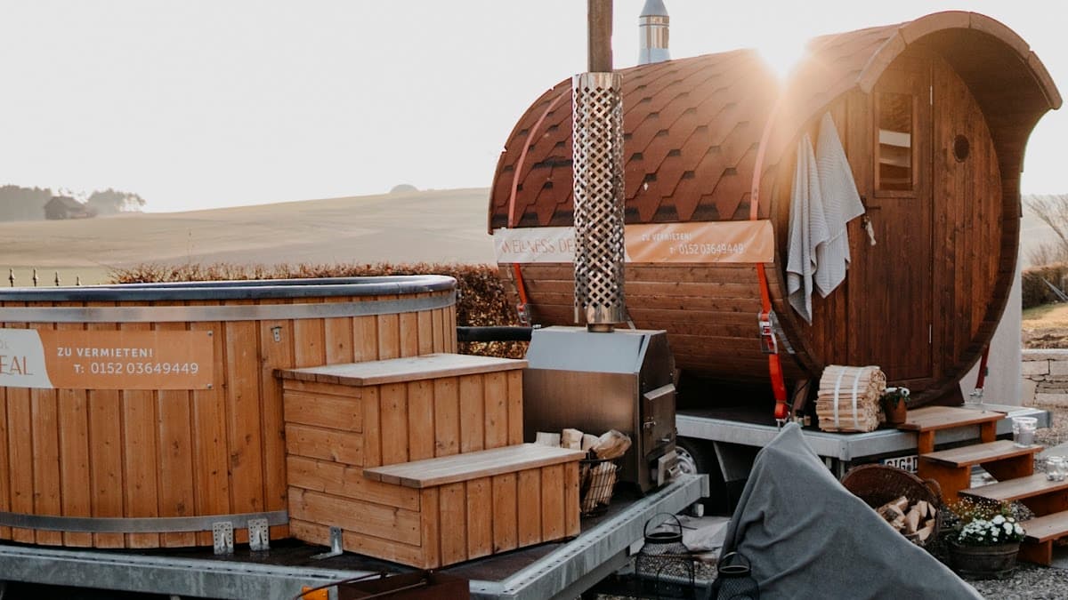 Wellness DEAL - Vermietung/Verkauf mobile Fasssauna / mobiler Hot Tub - Hauptbild